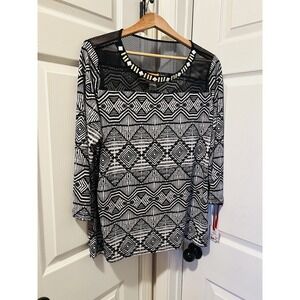 New Ruby Road Women's Dillards Blouse Geometric 1X